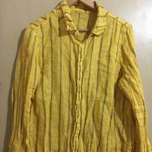 CP Shades Yellow Linen Button Down